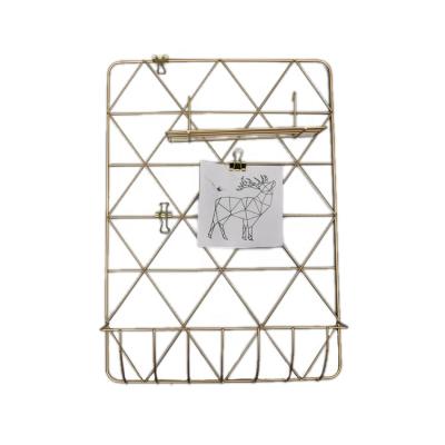 China Good Quality Metal Wire Mesh Grid Wall Decor For Minimalist Photo Hanging Display for sale