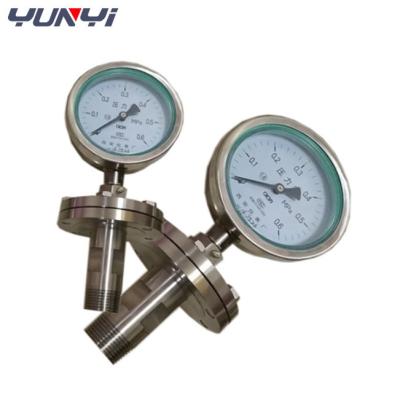 China Corrosion Resistant Stainless steel Diaphragm pressure gauge with Flange for sale