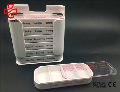 China 2021 High Quality ABS+PC Athmedic Food Grade Pill Box Dispenser Drawer Pill Box Crushproof Pill Organizer for sale