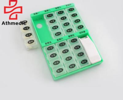 China 2021 Detachable ABS+PP Athmedic 7 Days 28 Case Pill Box With Cutter Pill Planer With Pill Cutter for sale