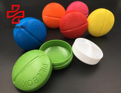 China ABS 2021 Food Grade ABS Athmedic 4 Case Compartments Round Circle Pill Box Case for sale