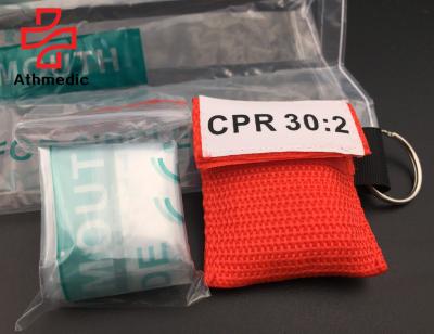 China 2021 DISPOSABLE TRANSPARENT FACE MASK POCKET CPR Mini Key Chain Responsible First Aid Training Key Chain For Training Course for sale