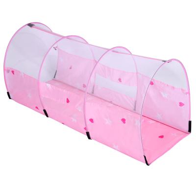 China Fashion Promotional Children's Good Quality Collapsible Tunnel Pink Tunnel Taffeta Foldable Tunnel for sale