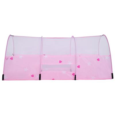 China Foldable Tunnel Children's Foldable Toy Grade Top Pink Taffeta Game Indoor Tunnel for sale