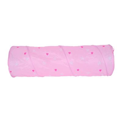 China Cheapest Factory Price Collapsible Children's Foldable Indoor Tunnel Taffeta Pink Toy Tunnel for sale