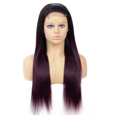 China Connie Hair Burgundy Raw Cambodian Silky Straight Human Hair Swiss Wave Lace Wig For Women 100% Virgin Brazilian Cuticle Color Aligned Lace Front Wigs for sale