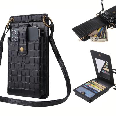 China PU Leather Cell Phone Sling Bag Cell Phone Wallet Cross Small - Body Phone Bag Women for sale