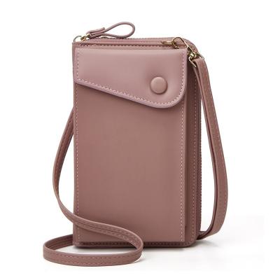 China PU Leather Mini Clutch Wallet Ladies PU Fashion Cross - Body Shoulder Bags Women Cell Phone Sling Bag for sale