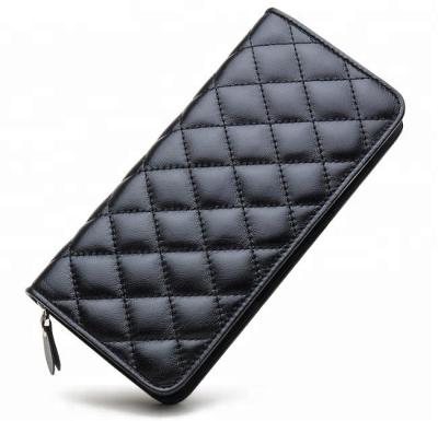 China 2021ladies long clutch real leather sheepskin clutch wallet waterproof wallet purse for sale