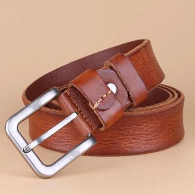 China Luxury Cowhide Top Layer Cowhide Leather Needle Buckles Youth Leather Belt for sale