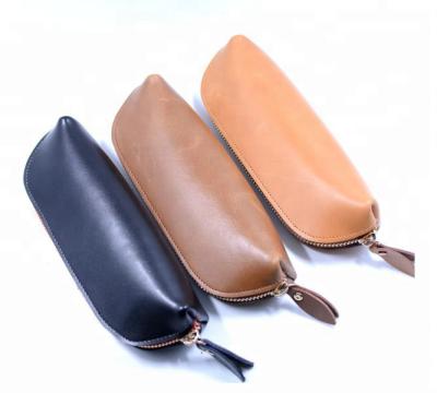 China Gift Personalized Vintage Cow Leather Pen Case School Pencil Bag Pencil Pouch for sale