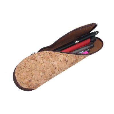 China Gift Cork Pen Bag Sunglass Pocket Zipper Case Office Cork Wooden Pencil Case for sale