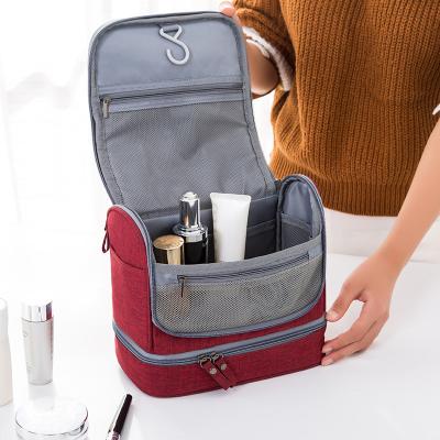 China Fashion Travel Toiletry Separator Makeup Dry Wet Wash Bag Hanging Toiletry Bag for sale