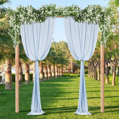 China Ready Made Silky Smooth Soft Sky Blue Backdrop Curtain Set Decoration Backdrop Curtain For Party Wedding Stage Decoration for sale