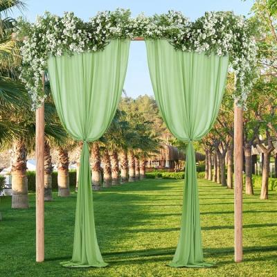 China Curtain backdrops for wedding beautiful green silky curtain in events backdrop rectangle chiffon backdrop for wedding events for sale