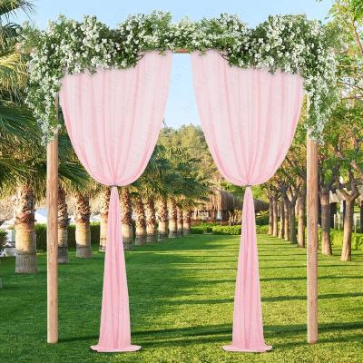 China Chiffon Curtains For Backdrop Textile Pink Polyester Wall Chiffon Soft Drapes For Wedding Event Party for sale