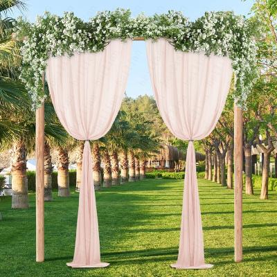 China Chiffon Curtains For Backdrop Polyester Wall Backdrop Light Pink Soft Chiffon Drapes For Wedding Event Party for sale