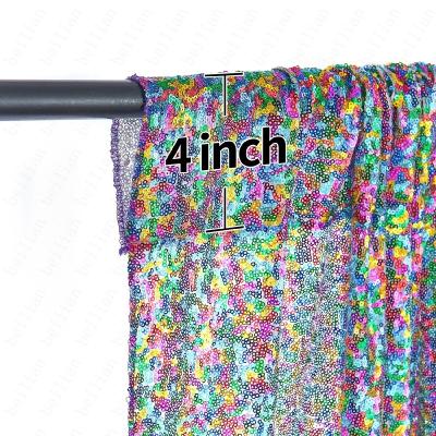 China Glitter Sequin Backdrop Curtains A Riot of Color Glitter Sequin Rectangle Backdrop Seamless Curtains for Wedding for sale