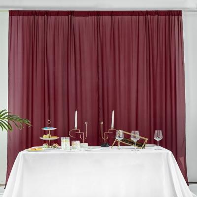 China Hot Selling Decorative Backdrop Curtain Products Wine Red Backdrop Curtain Party Stand Woven Soft Stage Decorative Beautiful for sale