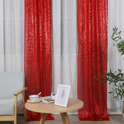 China Wedding Backdrop Curtain Design 2022 New Product Photography Red Glitter Soft Wedding Curtain With Fancy Design for sale