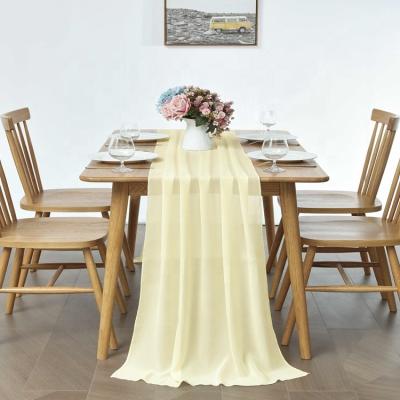 China Table Runner Gauze Factory Outlet Solids Plain Color Plain Color Chiffon Chiffon Table Runner Long Shiny Wrinkle Free for sale