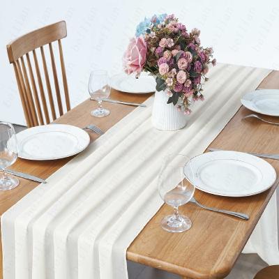 China Chiffon table runner silky nimble gauze soft beige modern style gauze table runner long beautiful for wedding for sale