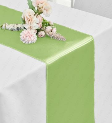 China Modern style luxury green polyester fruit runner smooth woven table runner for banquet table for sale