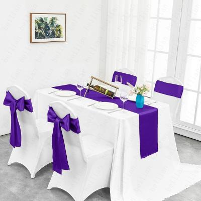 China Best Selling Single Table Runner Products Purple Polyester Dining Silky Carpet Table Runner For New Year for sale