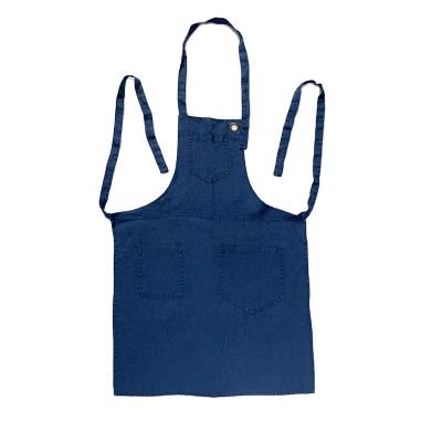 China Washed Linen Organic Simple French Navy C2U Canvas Apron for sale