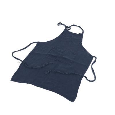 China Plain Washed 100% French Linen C2U Canvas Apron for sale