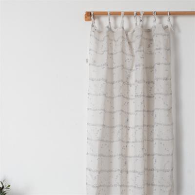 China C2U Stonewashed Ties Plain Plain Printing 100% Linen Organic French Linen Curtain for sale