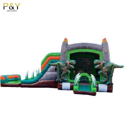 China Inflatable moonwalk bouncer Dino bouncy house outdoor/indoor commercial inflatable tropical jumper bouncy castle for sale