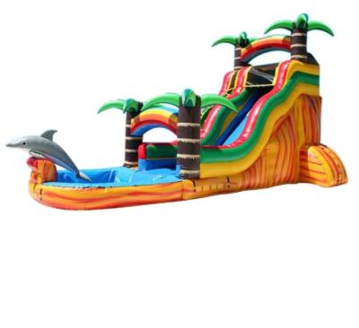 China Commercial Backyard 18ft Outdoor/Indoor Inflatable Water Slides Tobogan Inflable de Agua Inflatable Water Slide for sale