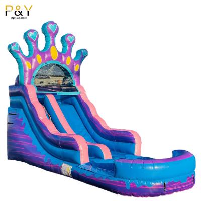 China Custom Giant Outdoor/Indoor Commercial Inflatable Backyard Water Slides Inflatable Water Slide With Pool for sale