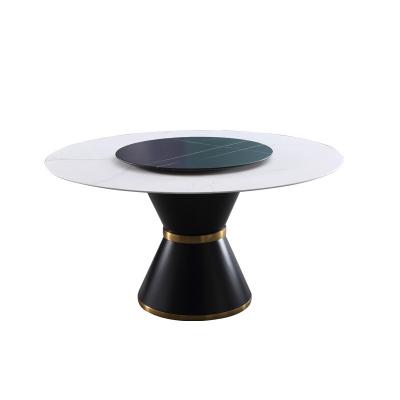 China Stable Modern Dining Room Furniture Marble Rock Slab Chipboard Round Stone Dining Table for sale