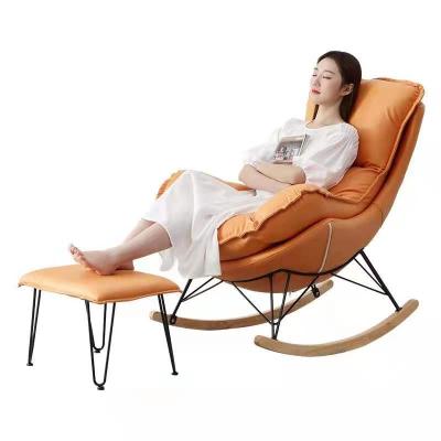 China Modern Revolving Sofa Chair Bedroom Furniture Living Room Sofa With Foot Rest for sale