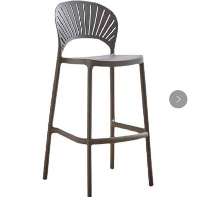 China Modern Nordic modern outdoor simple cafe high stool shell bar chair leisure plastic backrest bar chair for sale