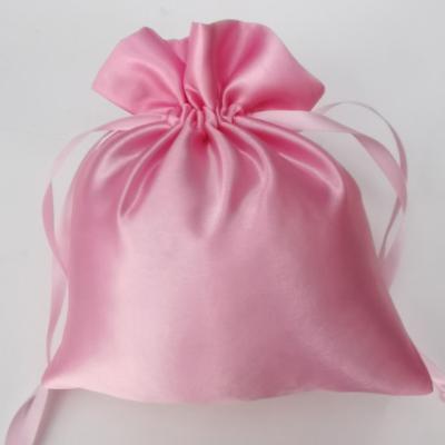 China Wholesale Silk Satin Drawstring Pouch Jewelry Pouch Satin Pouch Cosmetic Binding Bags For Hair Bundles for sale