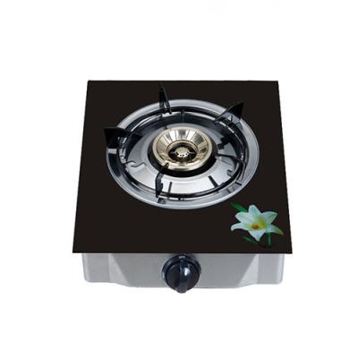 China Hotel 7mm Tempered Glass Auto Ignition Burner Table Gas Cooker Cooking Appliances Single Cheap Gas Stove for sale