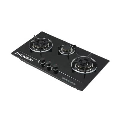 China Hotel China Supplier 3 Burner Built In Gas Hob Kitchen Use Sabaf Burner Built In Gas Cooktops With Safety Device LPG NG Home Cooker for sale