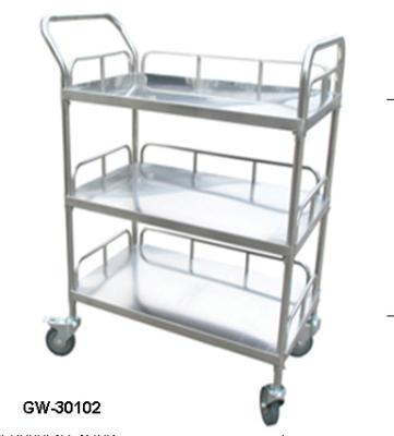 China Medical stainless steel trolley 2ply 3ply Hospital Furniture in emergency rooms for sale