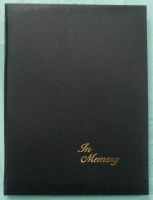 China 25x19cm Plain Golden Foiled Funeral Memorial Books 6 Silver Binder for sale