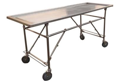 China Foldable Stainless Steel Embalming  Operating Autopsy Tables Mortuary Products for sale