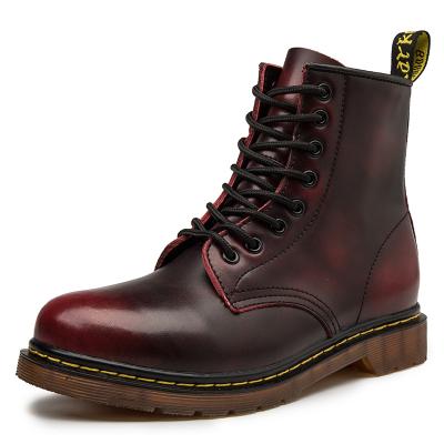 China Hot Deodorization Lace Up British Motorcycle Knight Male Leather Boots Ankle Heightening Rain Snow Mens Boots Genuine Leather Shoes for sale