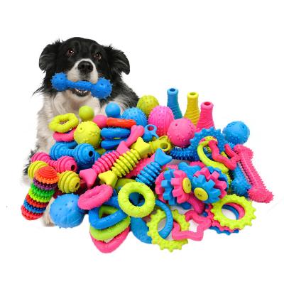 China Stocked Wholesale Natural Soft Molar Toothbrush Pet Toys Rubber Ball Dog Chew Toys For Aggressive Chewers 2022 for sale