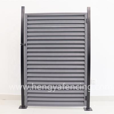 China Easily Assembled Horizontal Aluminum Slat Fence Panel And Door for sale