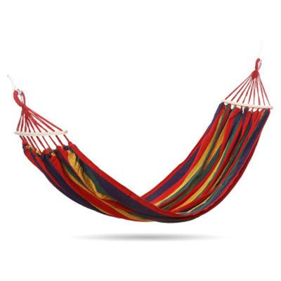 China New Design Fashionable Outdoor Portable Cotton Stripe Cotton Hammock Eco-friendly/Portable/Durable Company Adult Hammocks for sale