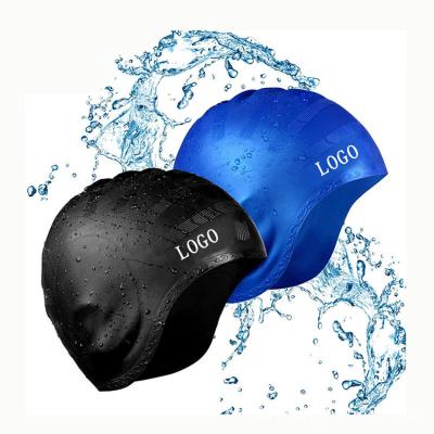 China Custom Waterproof Hat Eco-Friendly Durable Waterproof Logo Hair Hearing Protection Swimming Hat Cap Personalized Long for Men and Women for sale