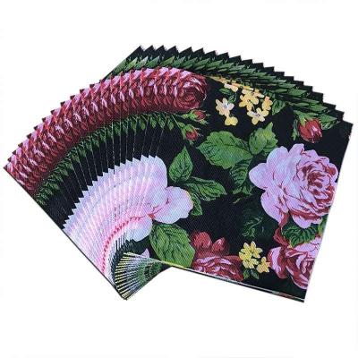 China Factory Direct Sale New Printed Flower Paper Napkins Disposable Colorful Decorative Paper Napkins for sale