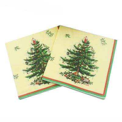 China New Arrival Merry Christmas Decoration Paper Napkins Christmas Tree Printed Paper Napkins for Party Ornament Table Home Decor for sale